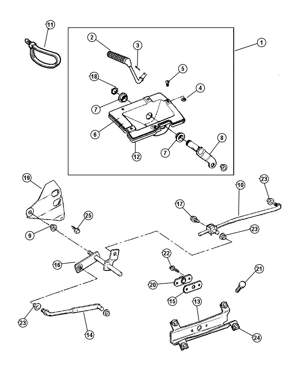 Diagram Gearshift Controls Select Trac (DHP). for your Jeep