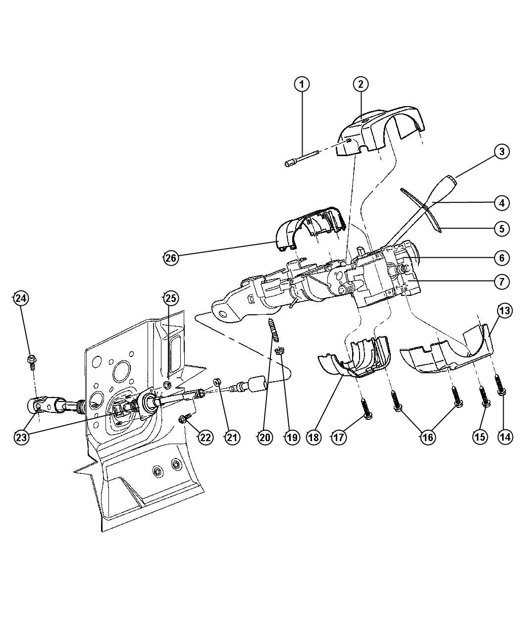 Diagram Column, Steering Upper And Lower. for your 1999 Dodge Avenger   