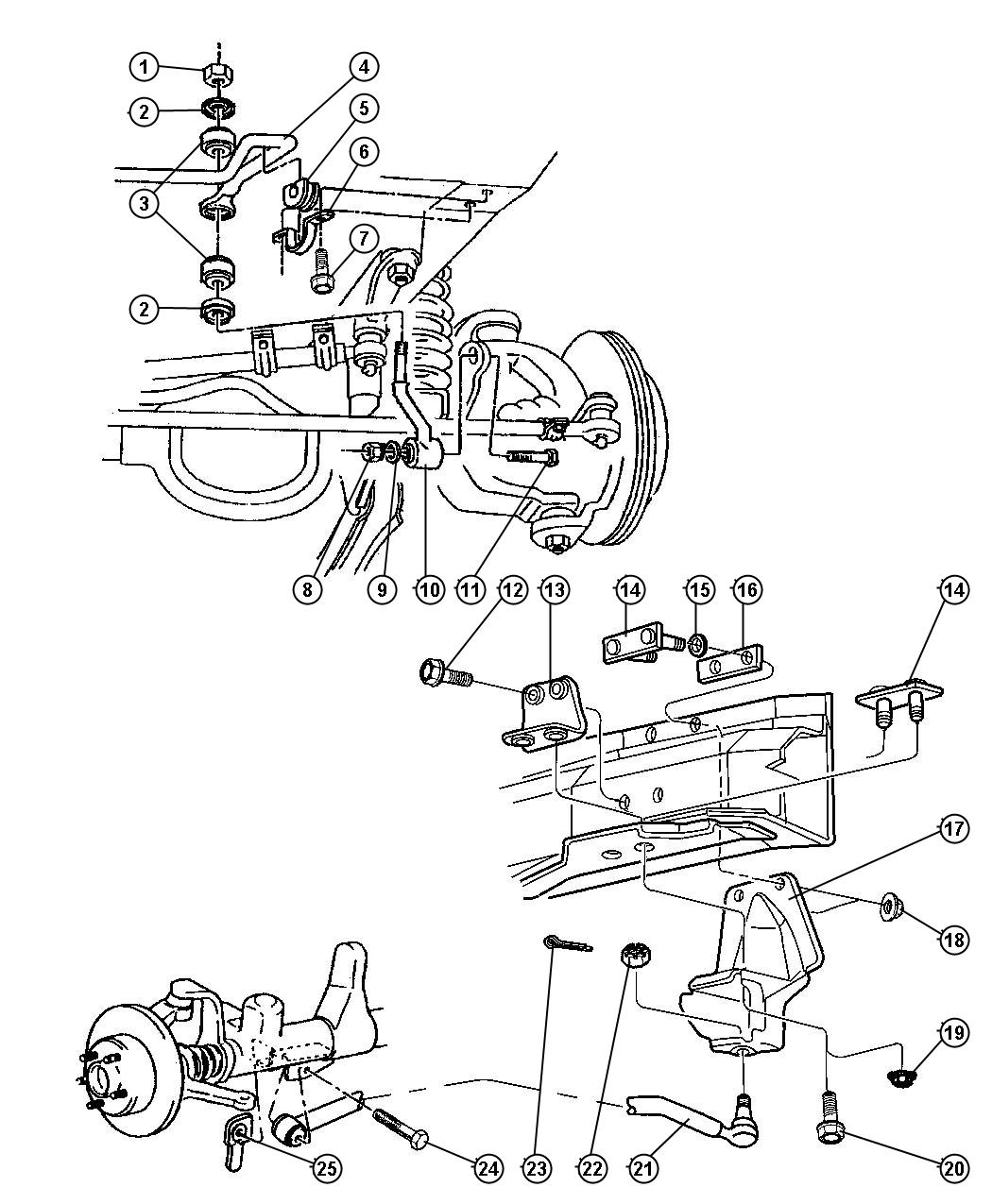 Diagram Front Stabilzer Bar And Track Bar. for your Jeep