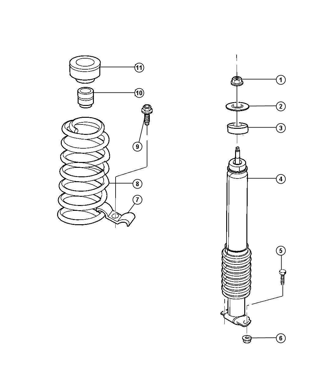 Diagram Springs and Shocks,Front. for your 1999 Chrysler 300  M 