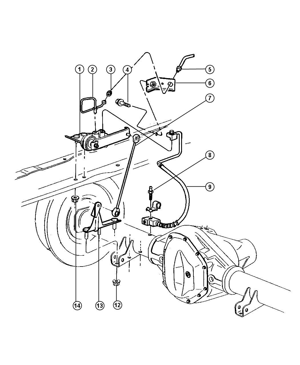 Diagram Rear Height Sensing System with Z7B Suspension. for your 1999 Dodge Ram 3500   