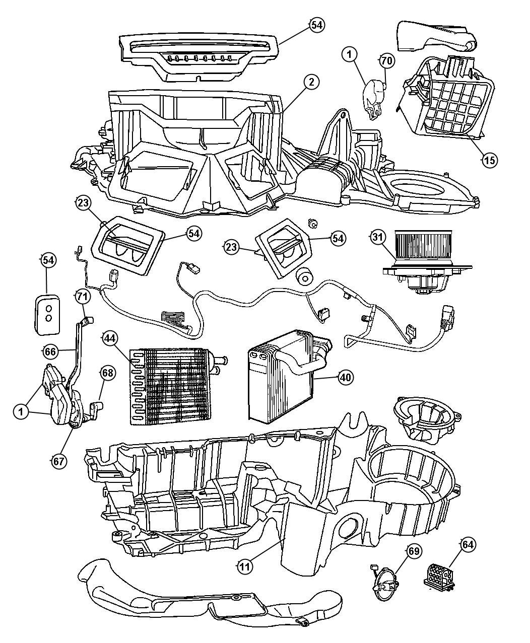 Heater and Air Conditioning Unit. Diagram