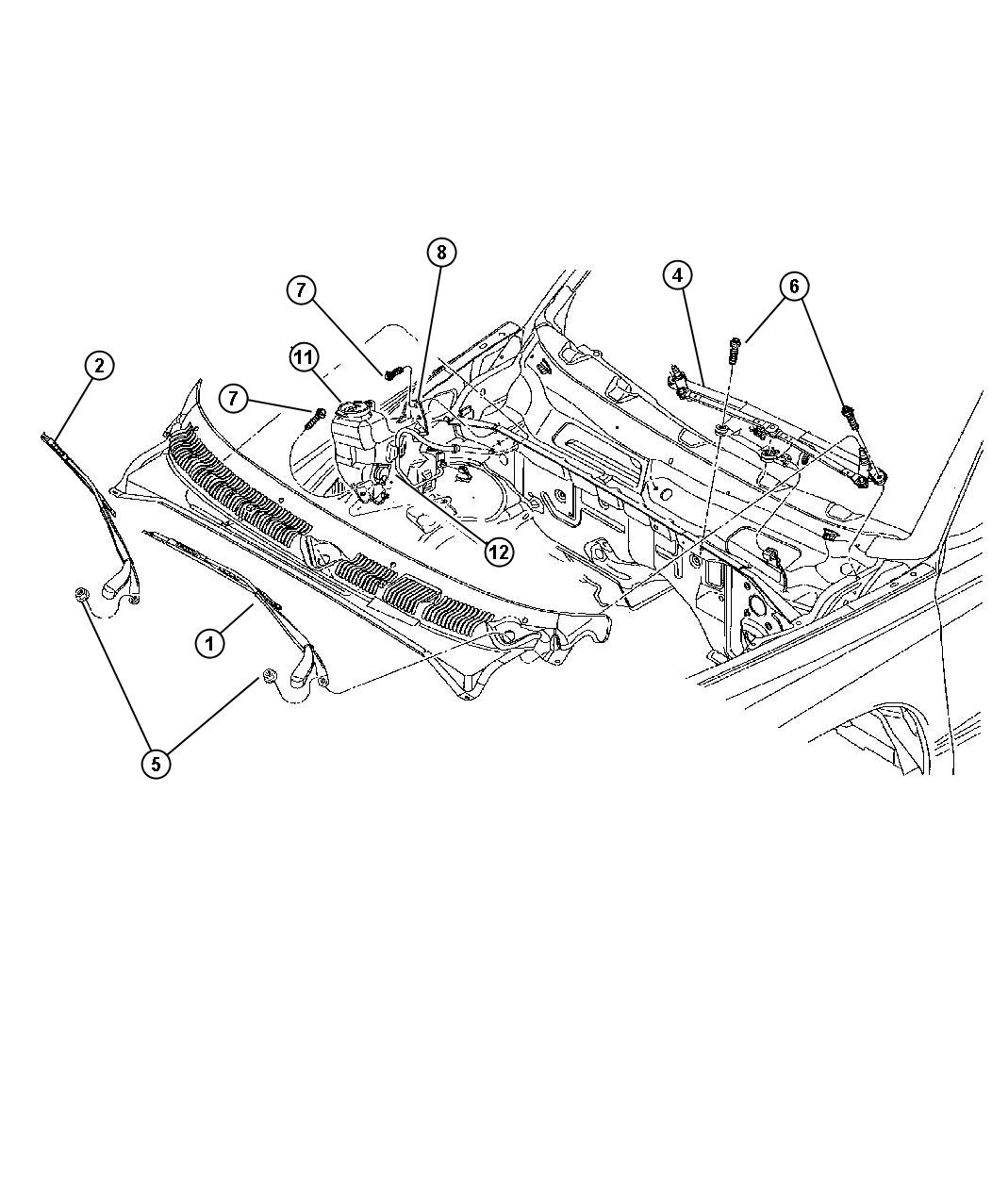 Diagram Windshield Wiper and Washer. for your 2001 Chrysler 300  M 