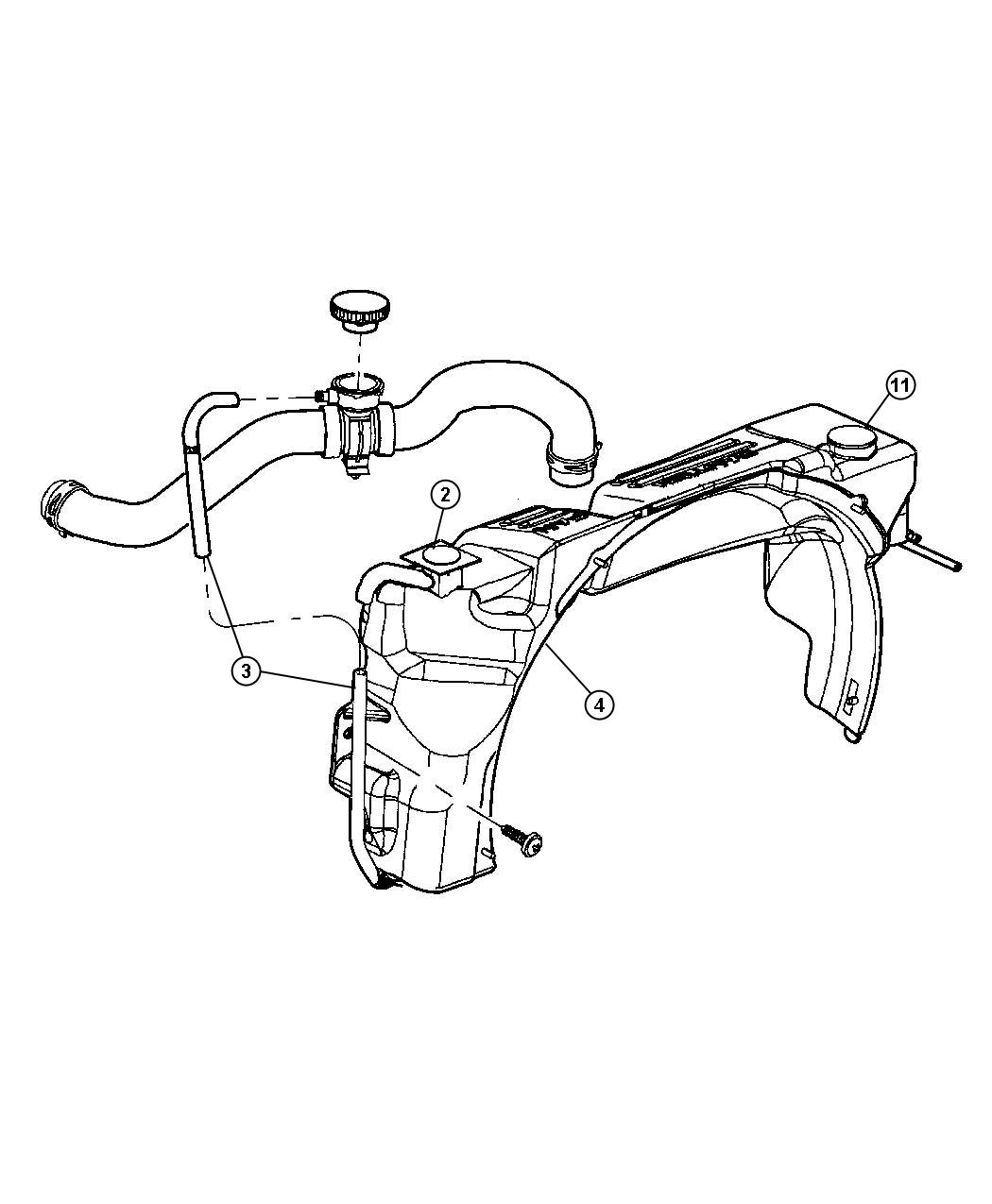 Diagram Coolant Tank. for your 2010 Chrysler Sebring   