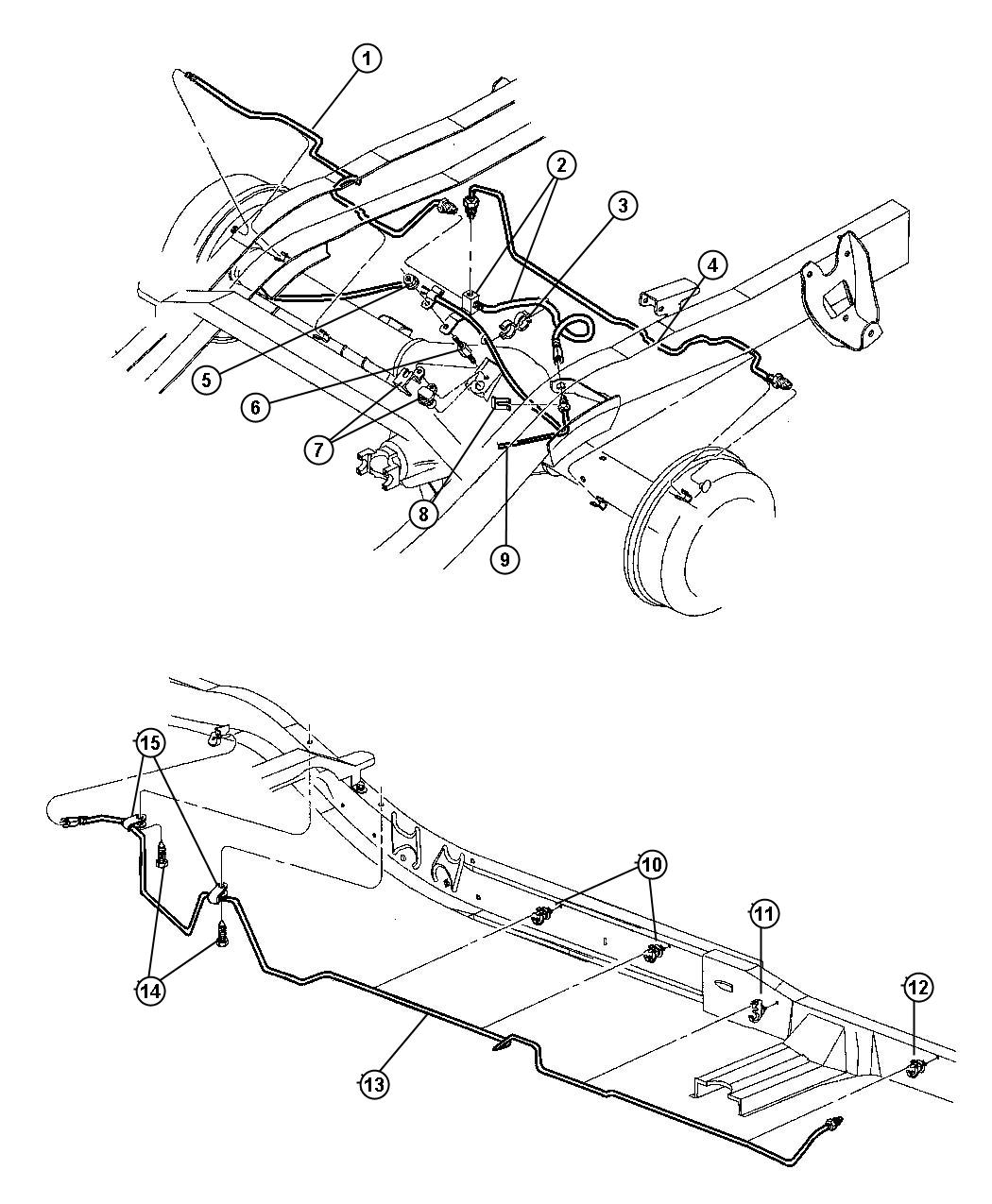 Diagram Lines and Hoses,Rear and Chassis. for your Dodge Dakota  