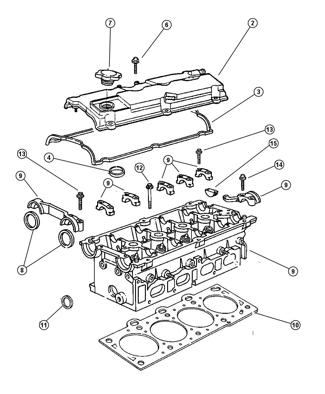 Diagram Head, Cylinder (EDZ and EDV). for your 2003 Chrysler 300 M  