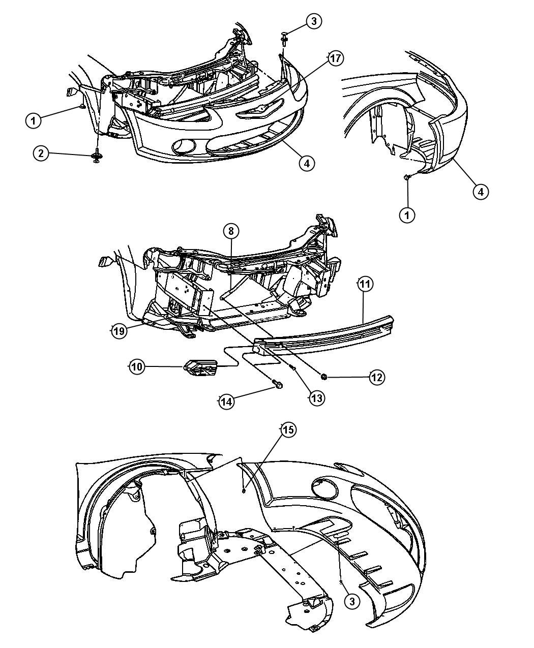 Diagram Fascia, Front. for your Dodge Stratus  