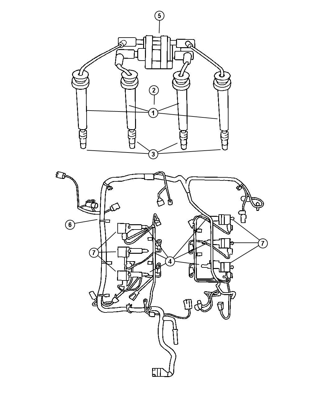 Spark Plugs - Cables - Coils. Diagram