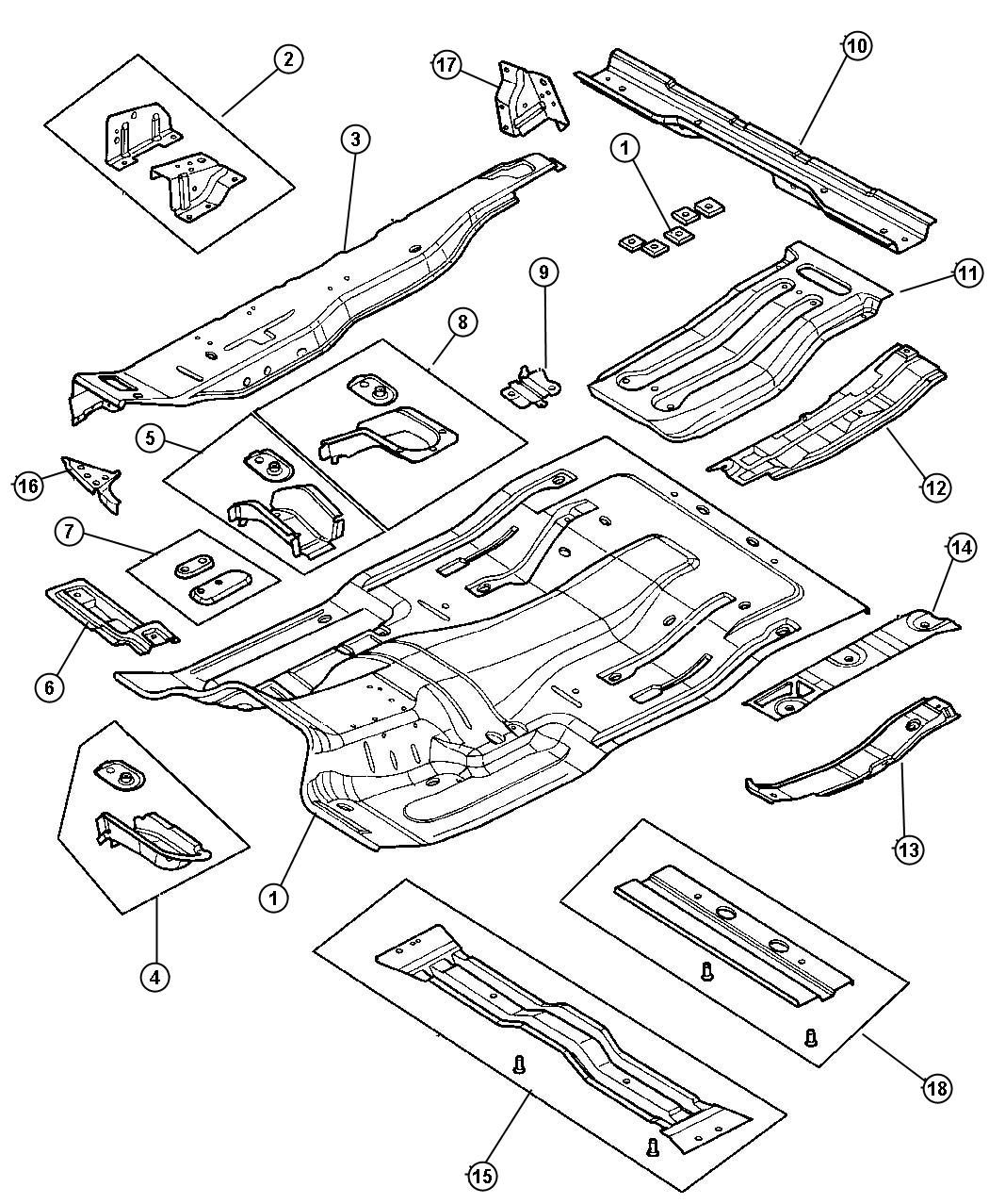 Diagram Floor Pans. for your Dodge