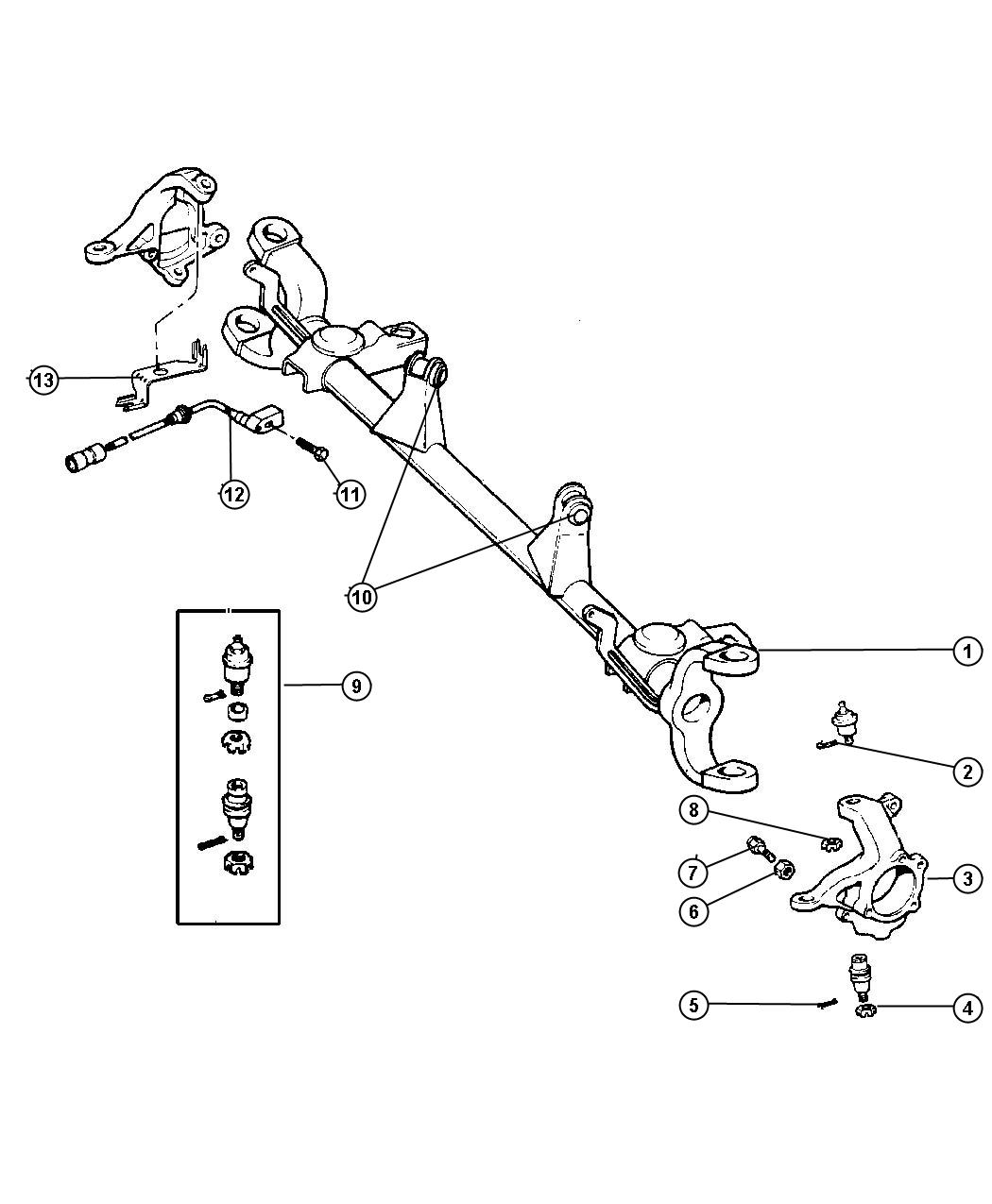 Diagram Housing, Front Axle,2 Wheel Drive. for your Jeep Cherokee  