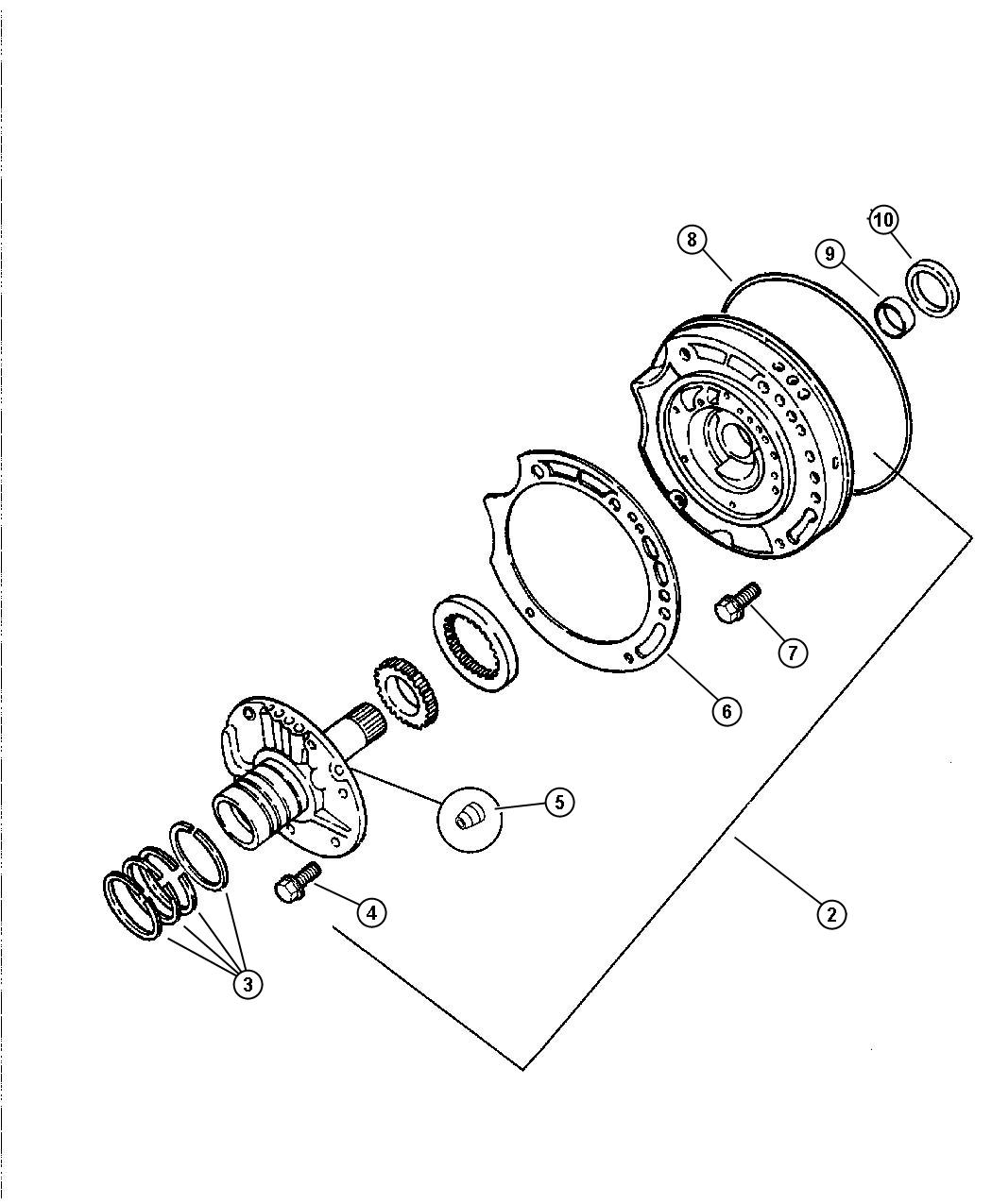 Diagram Oil Pump with Reaction Shaft, Automatic Transaxle [4-SPEED AUTOMATIC TRANSMISSION]. for your 2002 Dodge Grand Caravan   