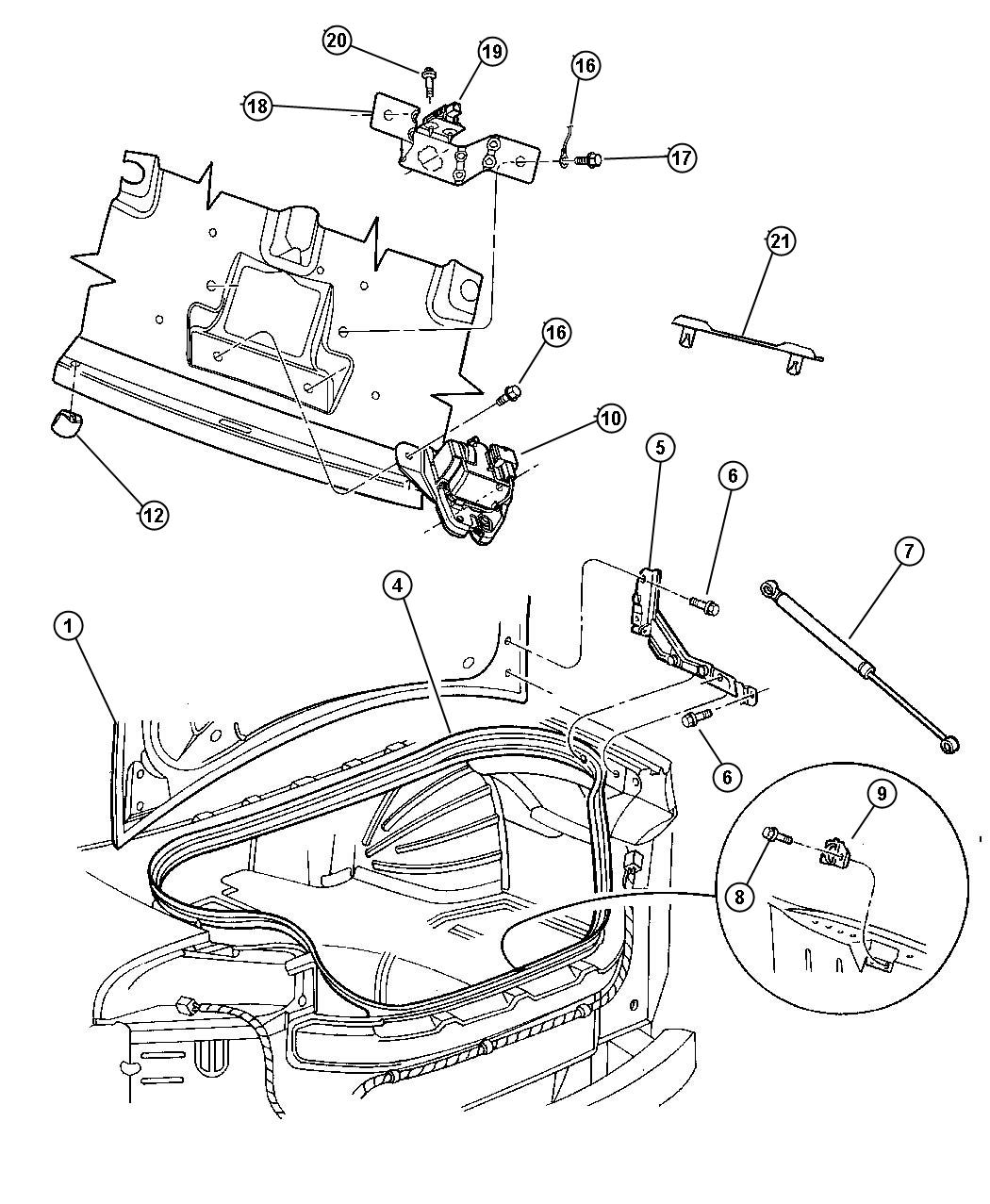 Diagram Deck Lid. for your Chrysler 300  