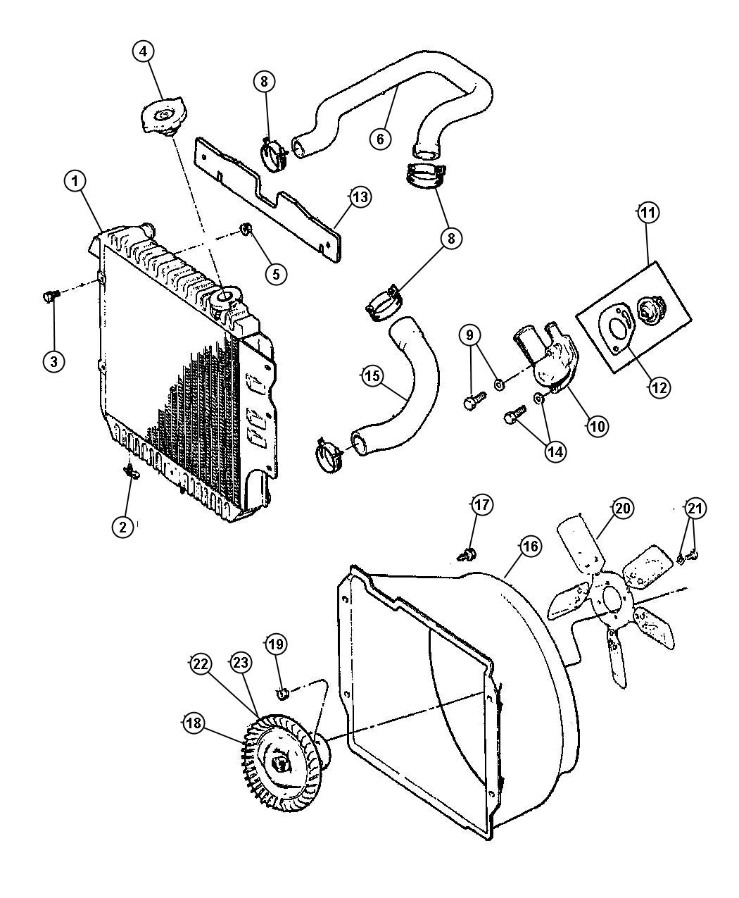 Diagram Radiator And Related Parts. for your Chrysler 300  M