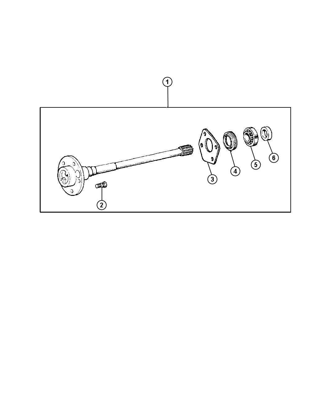 Diagram Shaft,Rear Axle,Dana 44/226MM [REAR AXLE - DANA M44 / 216MM RBA]. for your 2002 Chrysler 300  M 