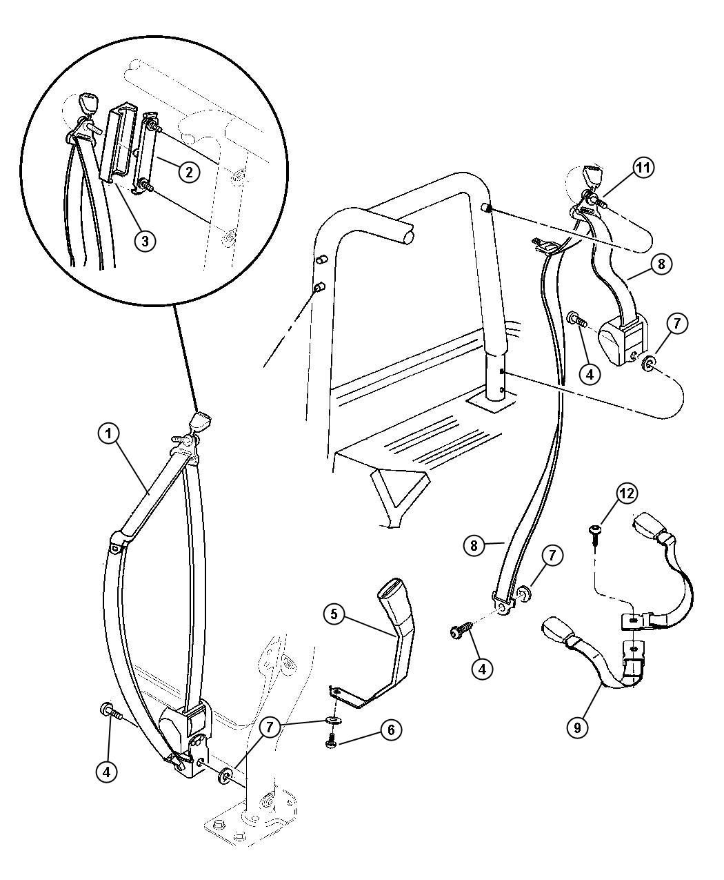 Full size assembly image of Seat Belts. (1/1)
