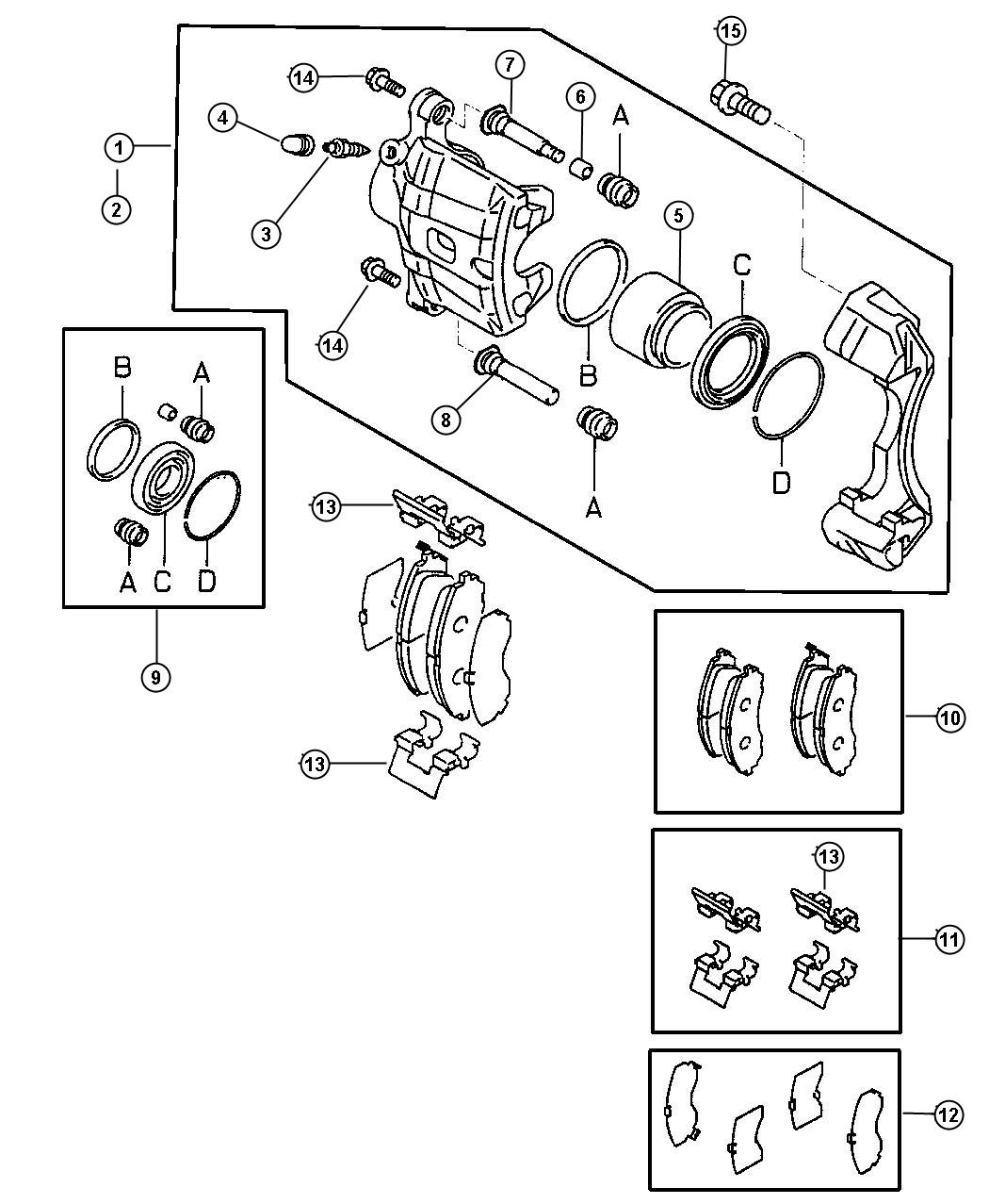 Front Brakes, with 3.0L Engine. Diagram