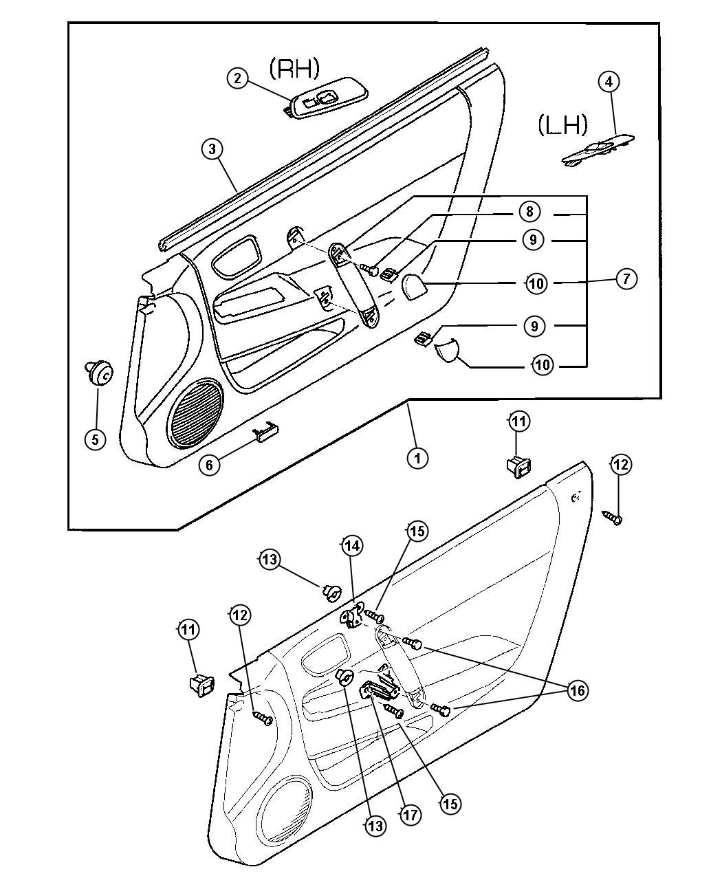 Diagram Door Panel - Front. for your Chrysler 300  M