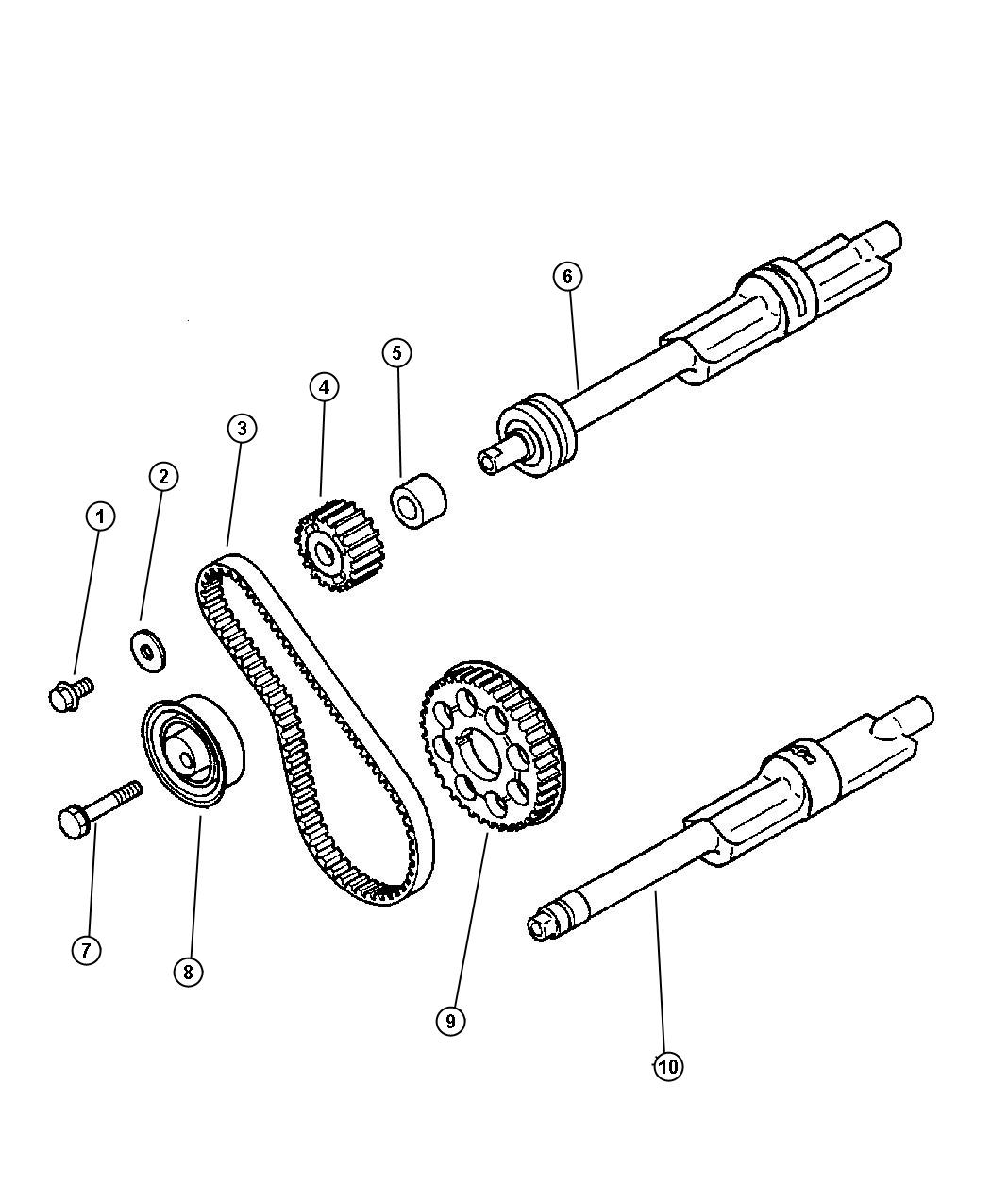 Diagram Balance Shafts 2.4L MMC I-4. for your 2000 Chrysler 300  M 