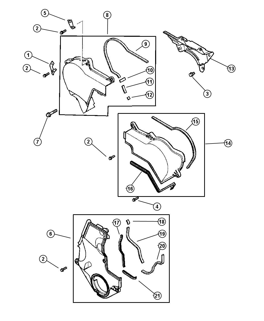 Diagram Timing Belt Cover 3.0L MMC V-6. for your Chrysler