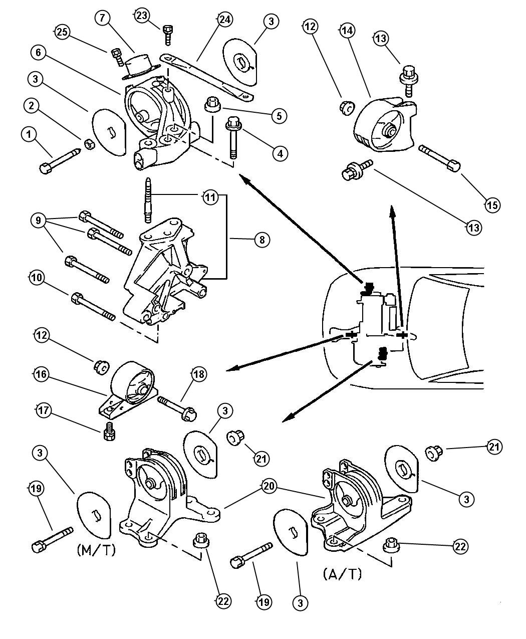 Engine Mounting 3.0L MMC V-6. Diagram