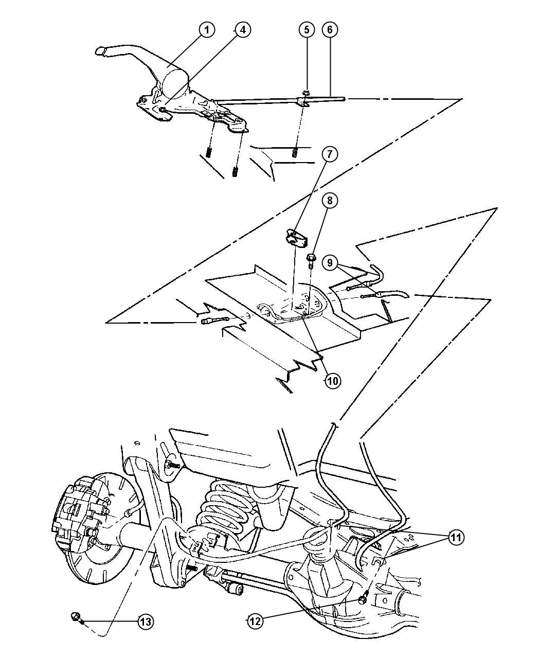 Diagram Lever And Cable - Parking Brake. for your Jeep