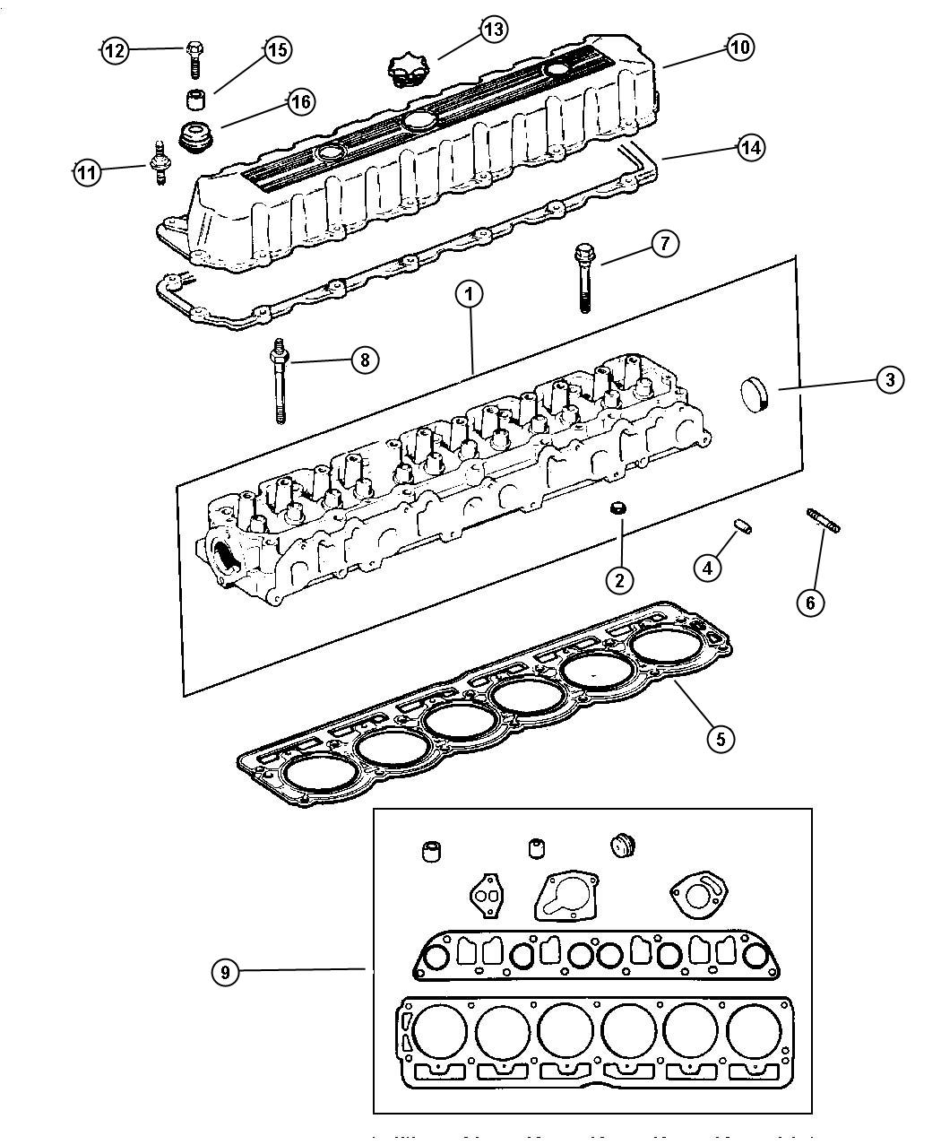 Diagram Cylinder Head, 4.0 (ERH). for your 2002 Chrysler 300  M 