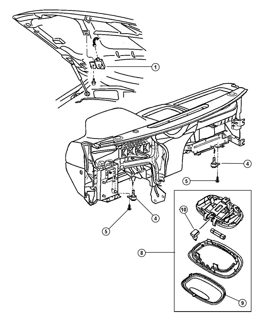 Diagram Lamp - Courtesy - Dome - Reading. for your 2008 Jeep Wrangler   