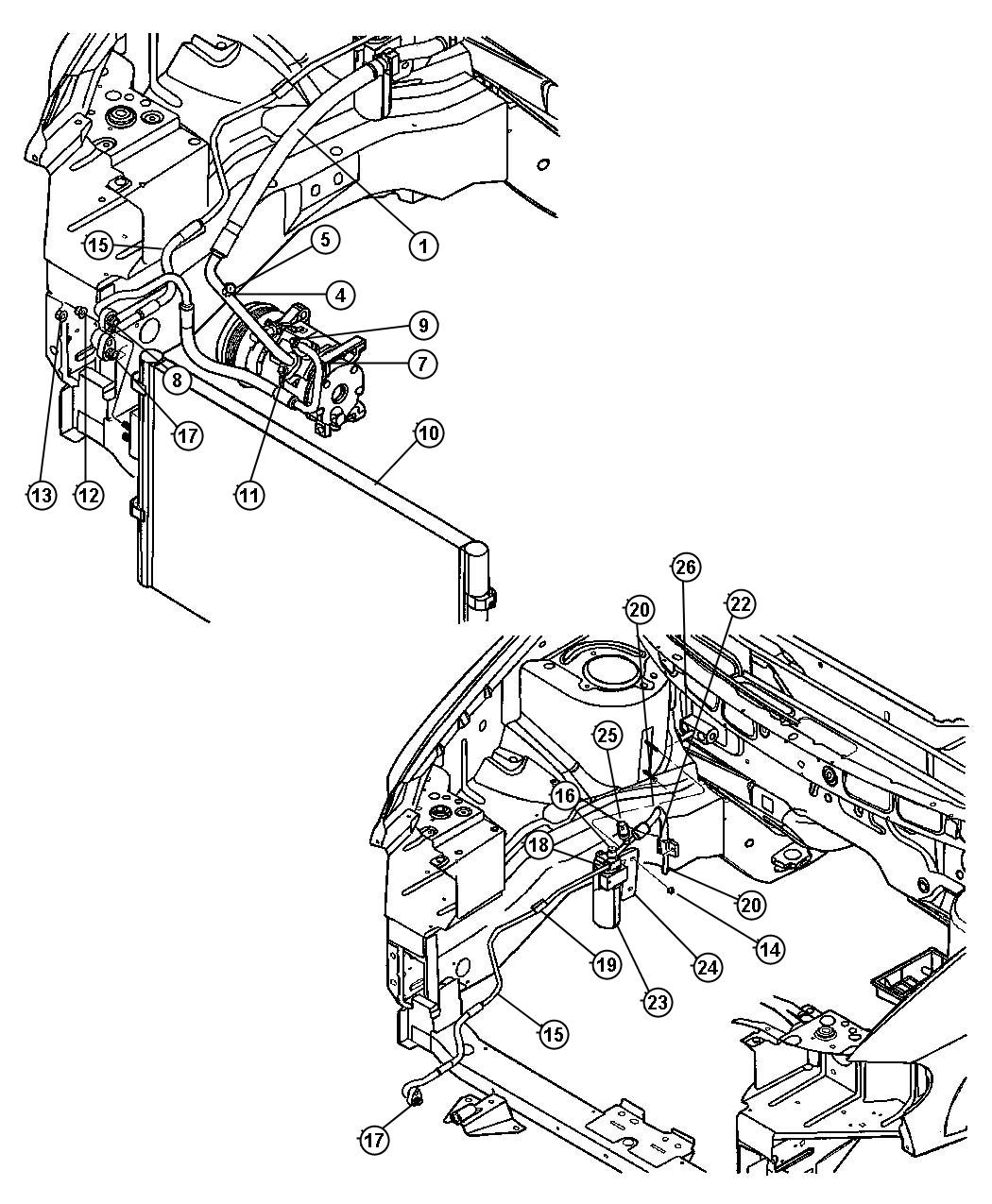 Diagram Plumbing, Air Conditioning, 3.3L, 3.8L. for your 2016 Chrysler 300   