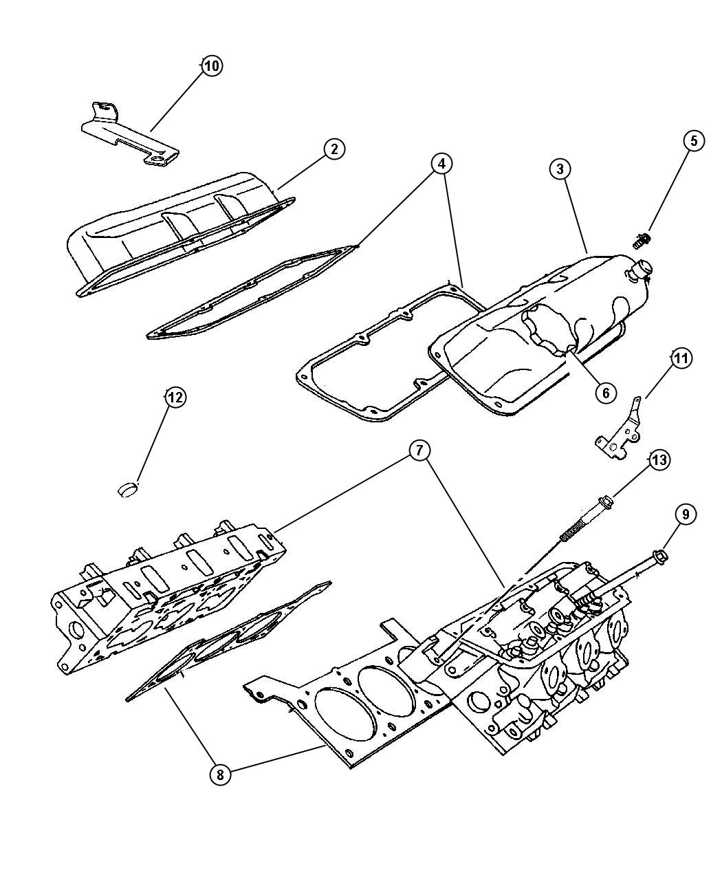 Diagram Cylinder Head 3.8L EGH Engine. for your Chrysler