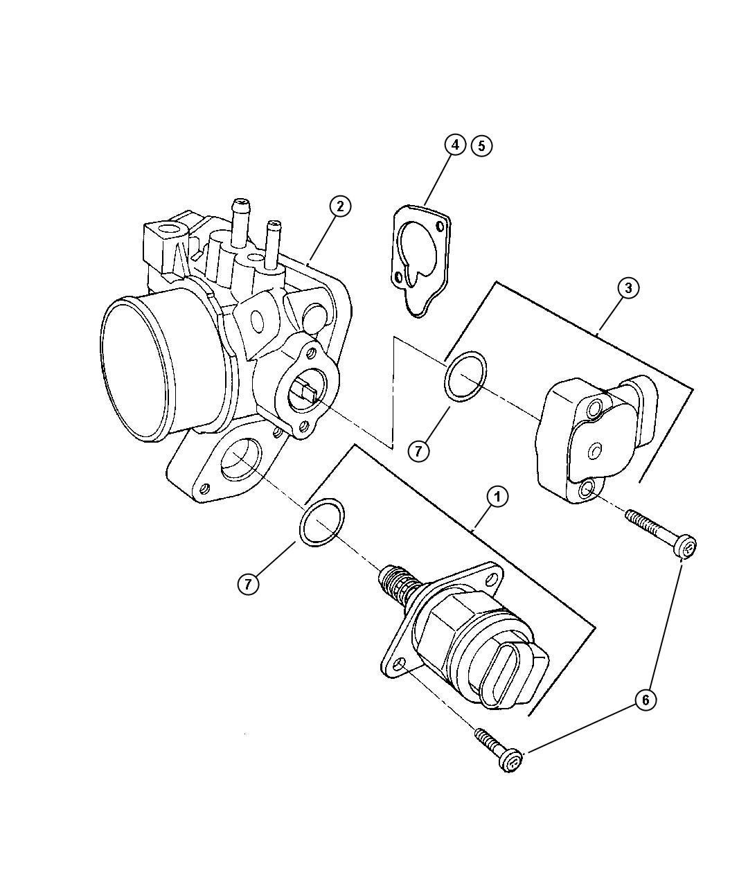 Diagram Throttle Body 3.3L-3.8L EGA-EGM-EGH Engine. for your 2001 Chrysler Town & Country   