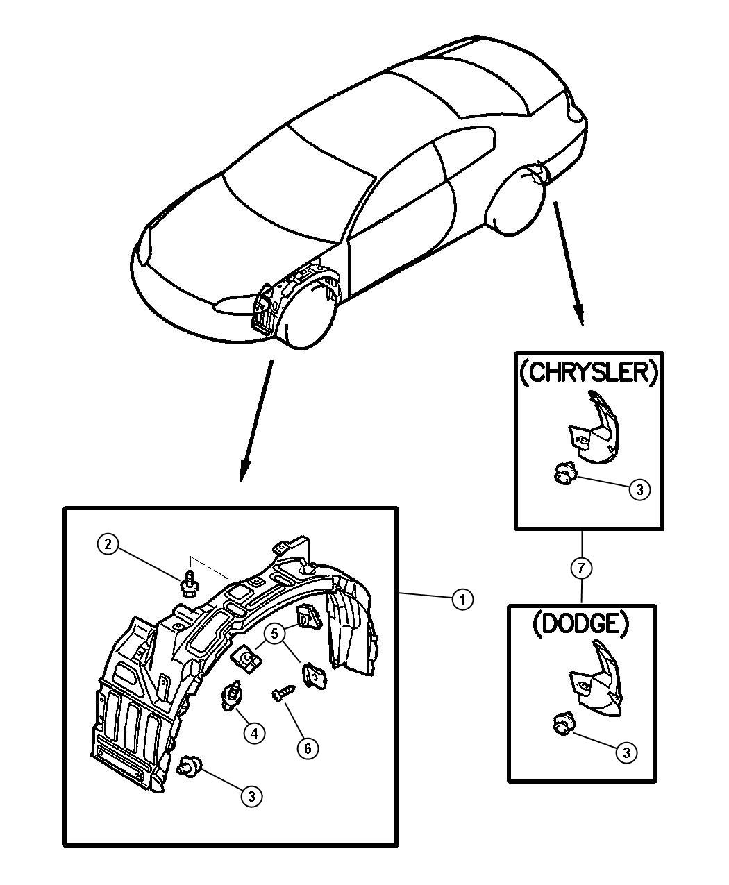 Diagram Shield - Fender (Front and Rear). for your Chrysler 300 M 