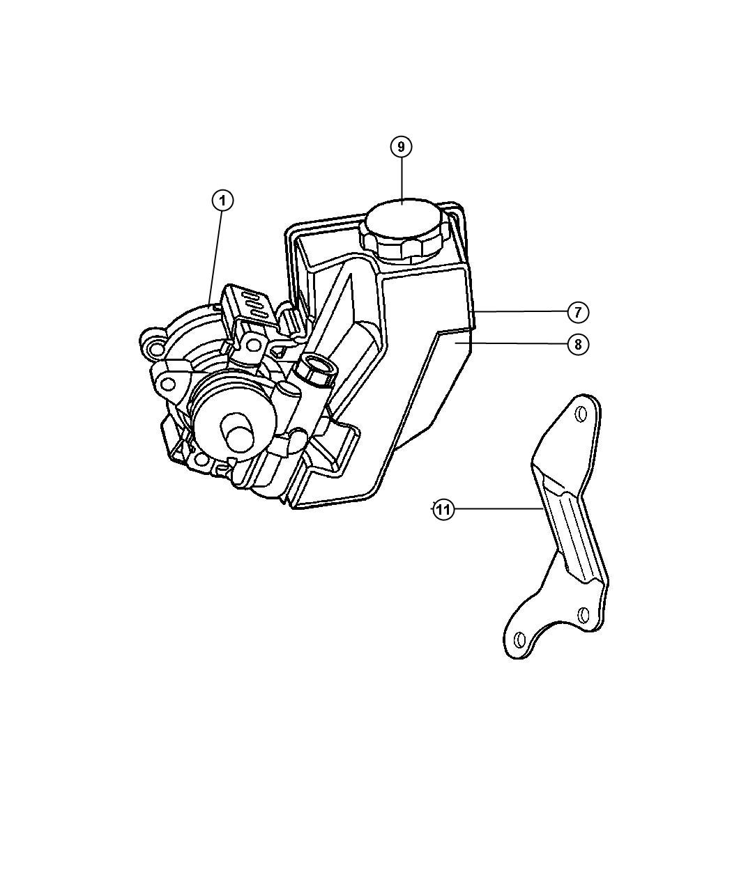 Diagram Power Steering Pumps-Gas. for your Jeep Wrangler  