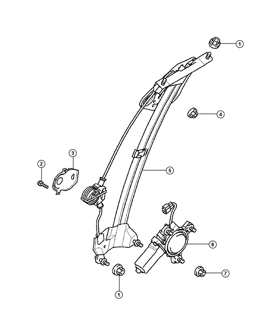 Diagram Door, Front Regulator. for your 2000 Chrysler 300  M 