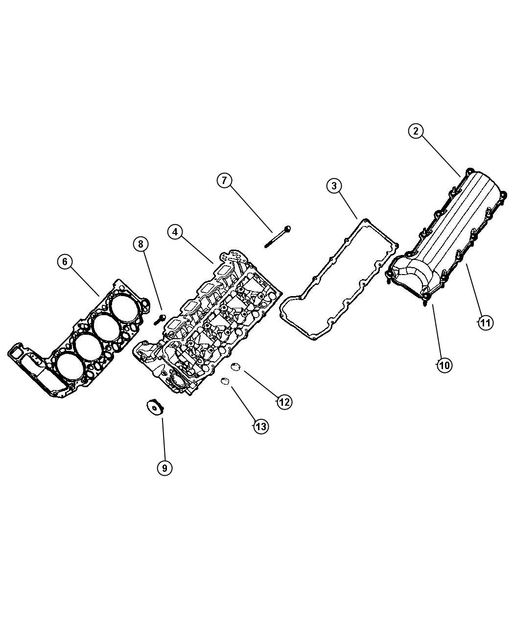 Diagram Cylinder Head, 4.7 (EVA). for your Dodge