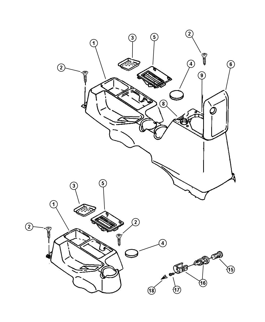 Diagram Consoles Full and Mini. for your Jeep