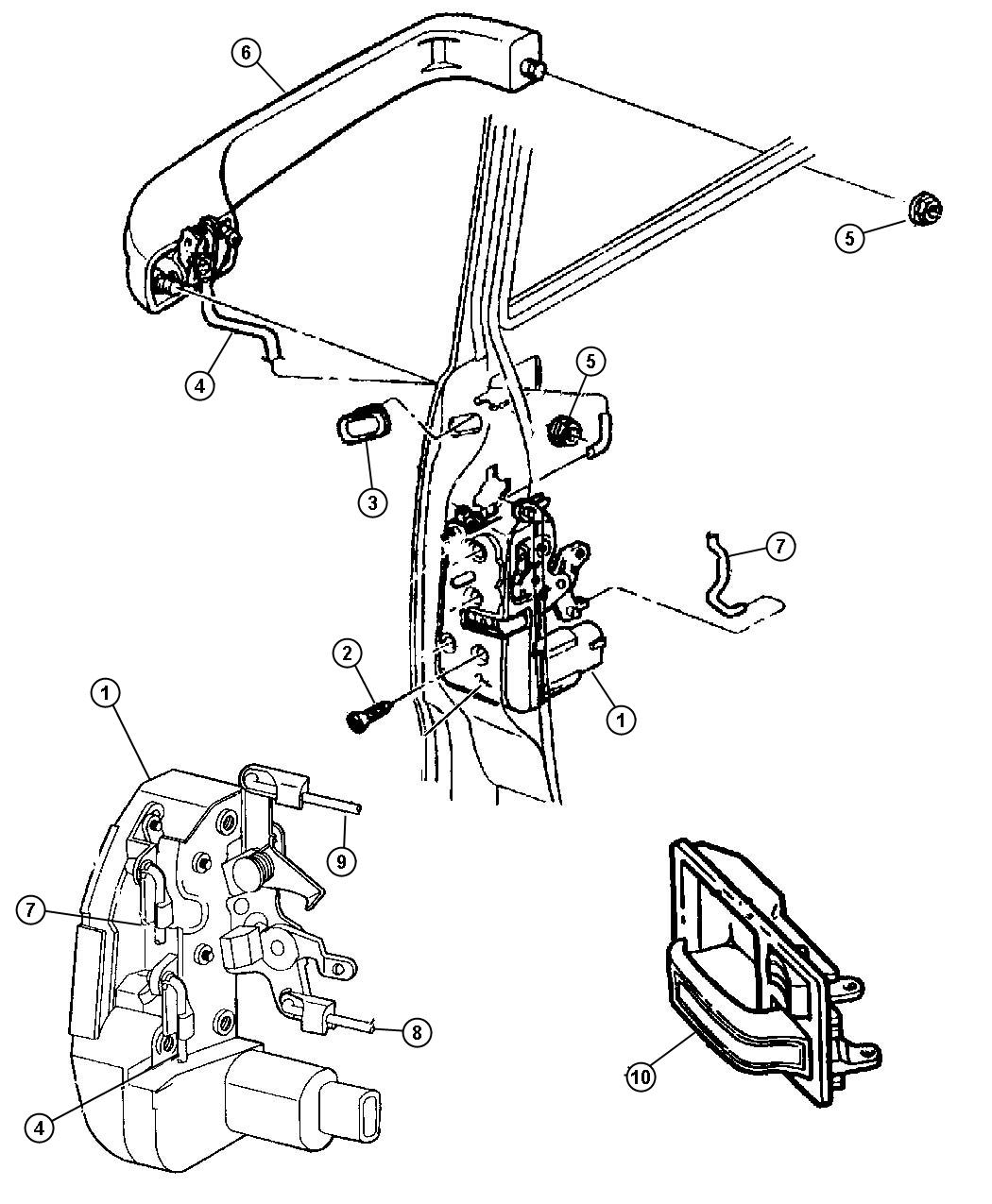 Door, Front, Lock and Control. Diagram