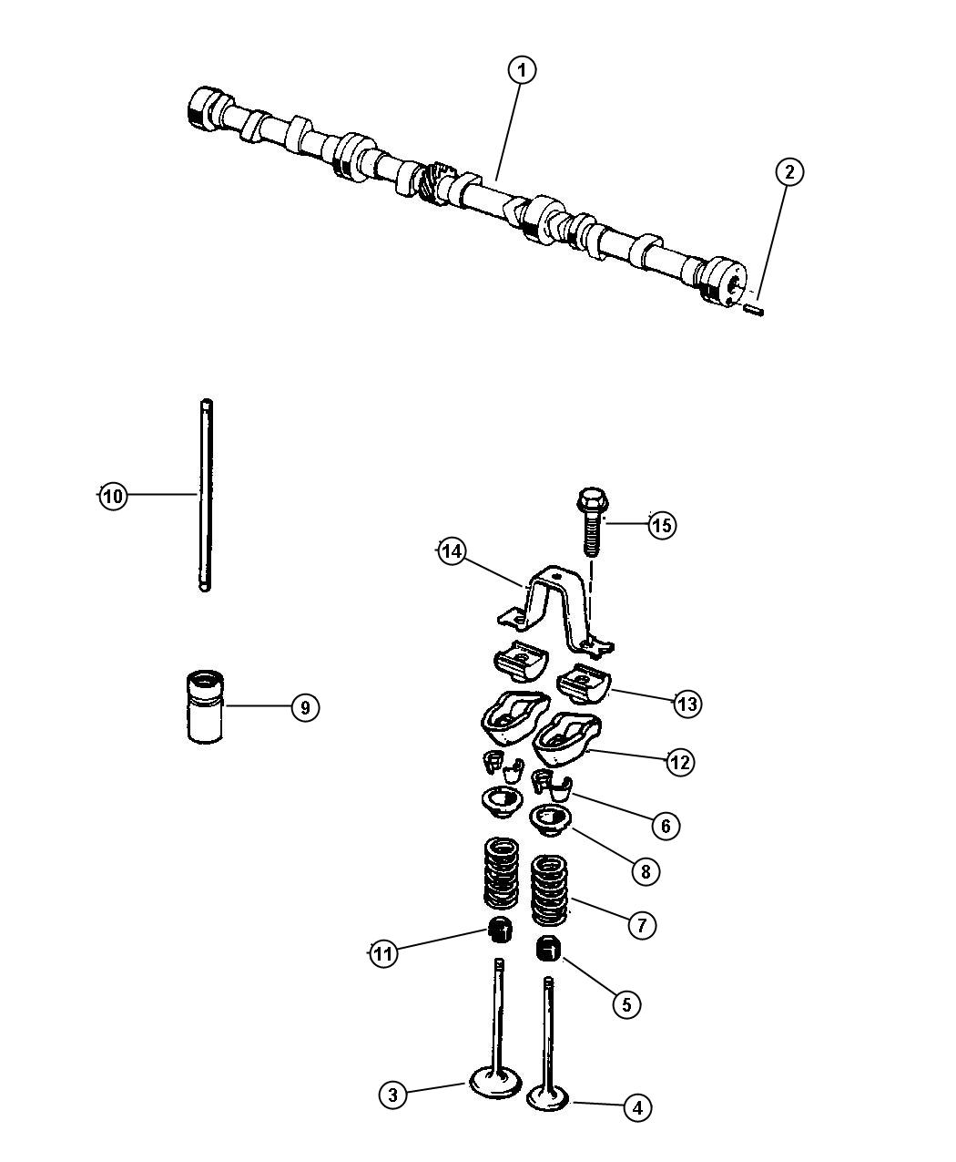 Diagram Camshaft and Valves (ERH). for your 2001 Chrysler 300  M 