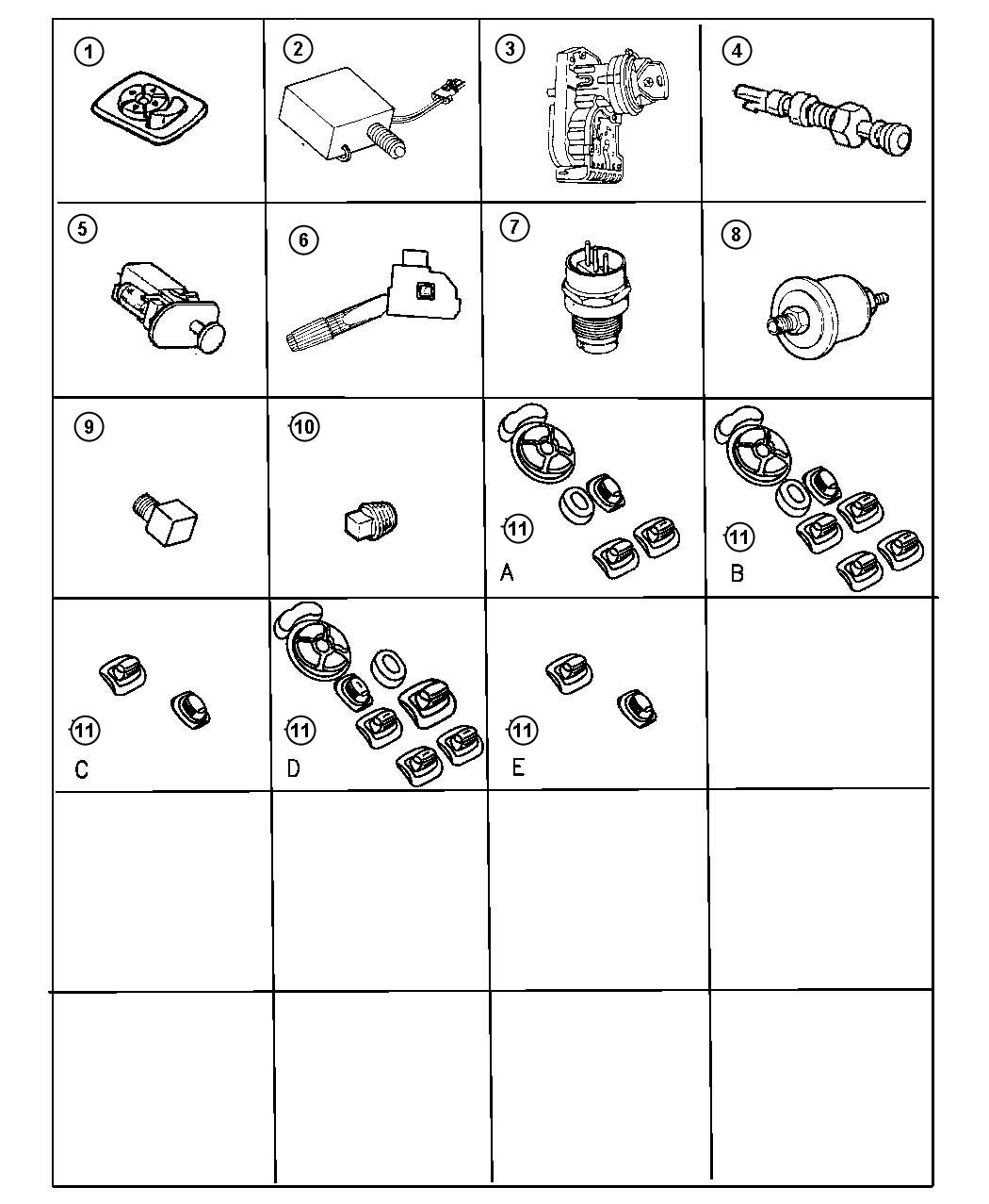 Diagram Switches and Sending Units. for your 1997 Dodge Avenger   