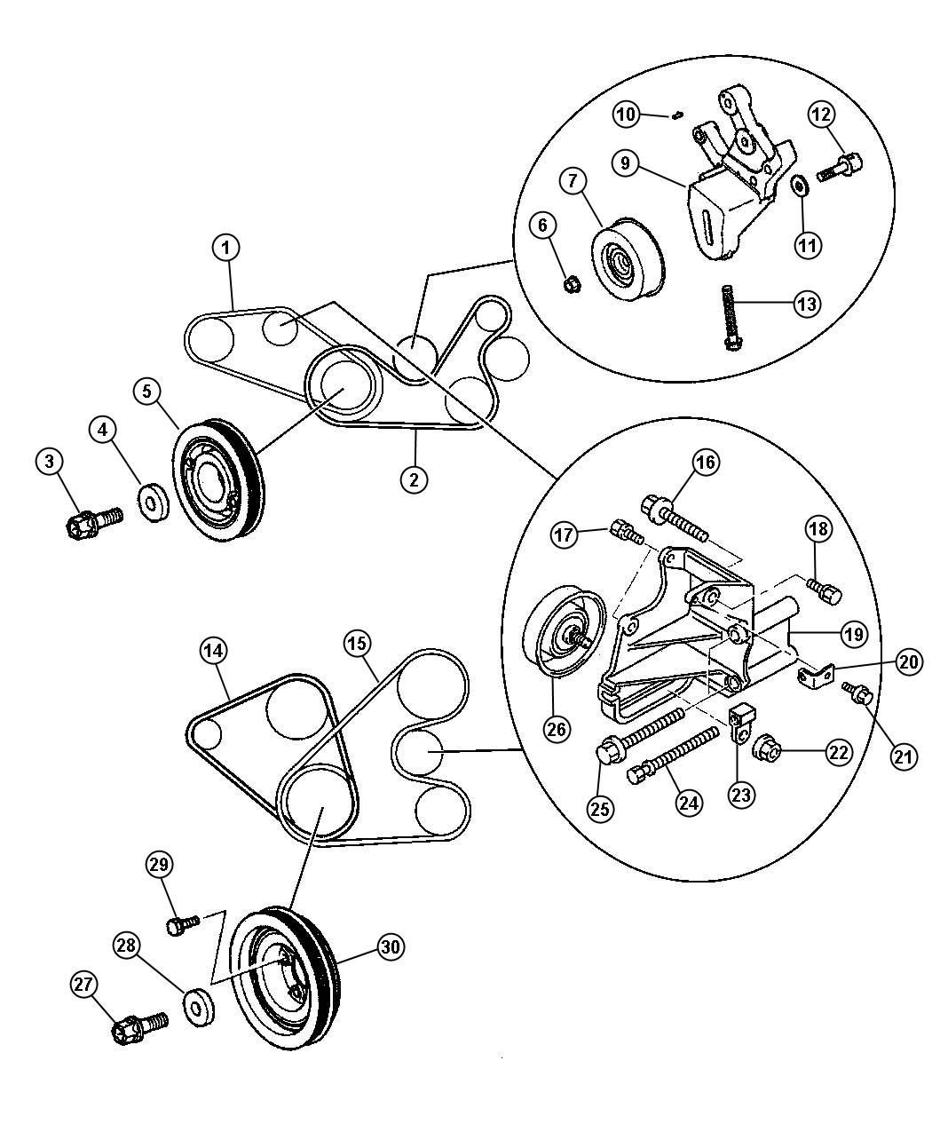 Belts and Pulleys. Diagram