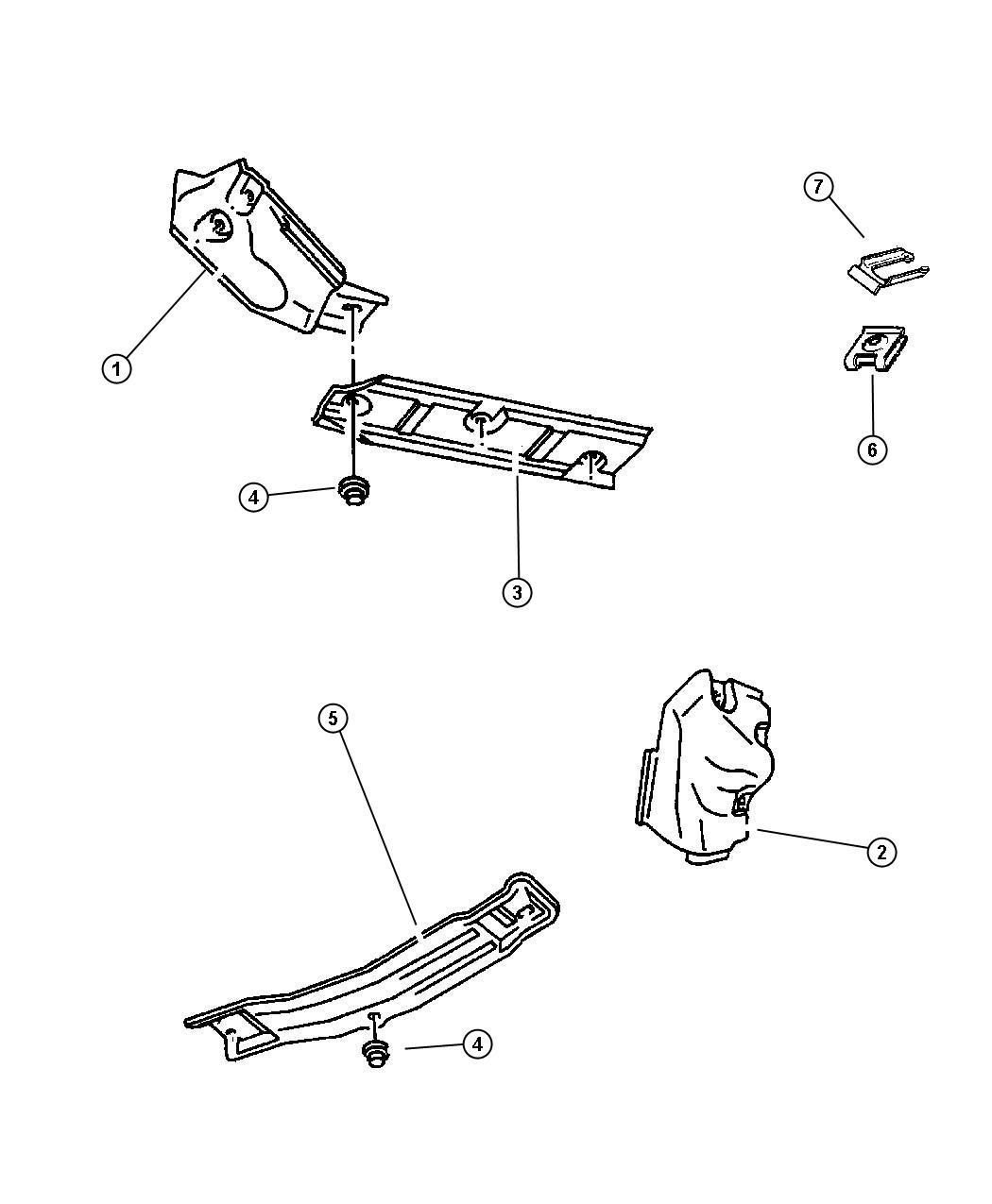 Diagram Heat Shields, 5.2L (ELF), 5.9L (EML), 5.9L HD (EMM) 8.0L (EWA),. for your Dodge