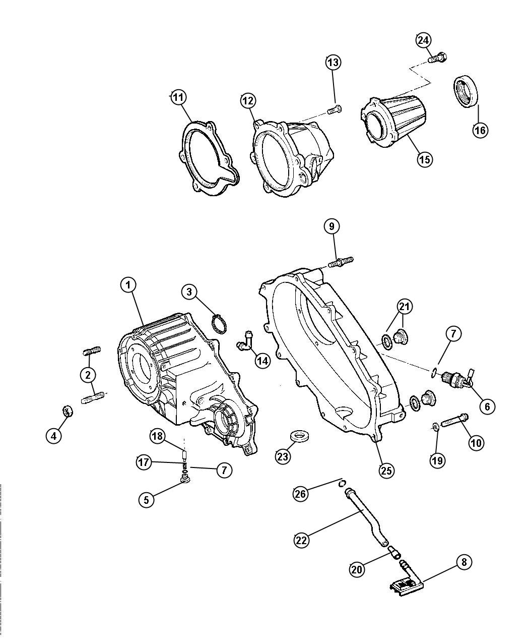 Diagram Case and Related Parts (DHK) Shift on the Fly. for your Dodge Ram 3500  