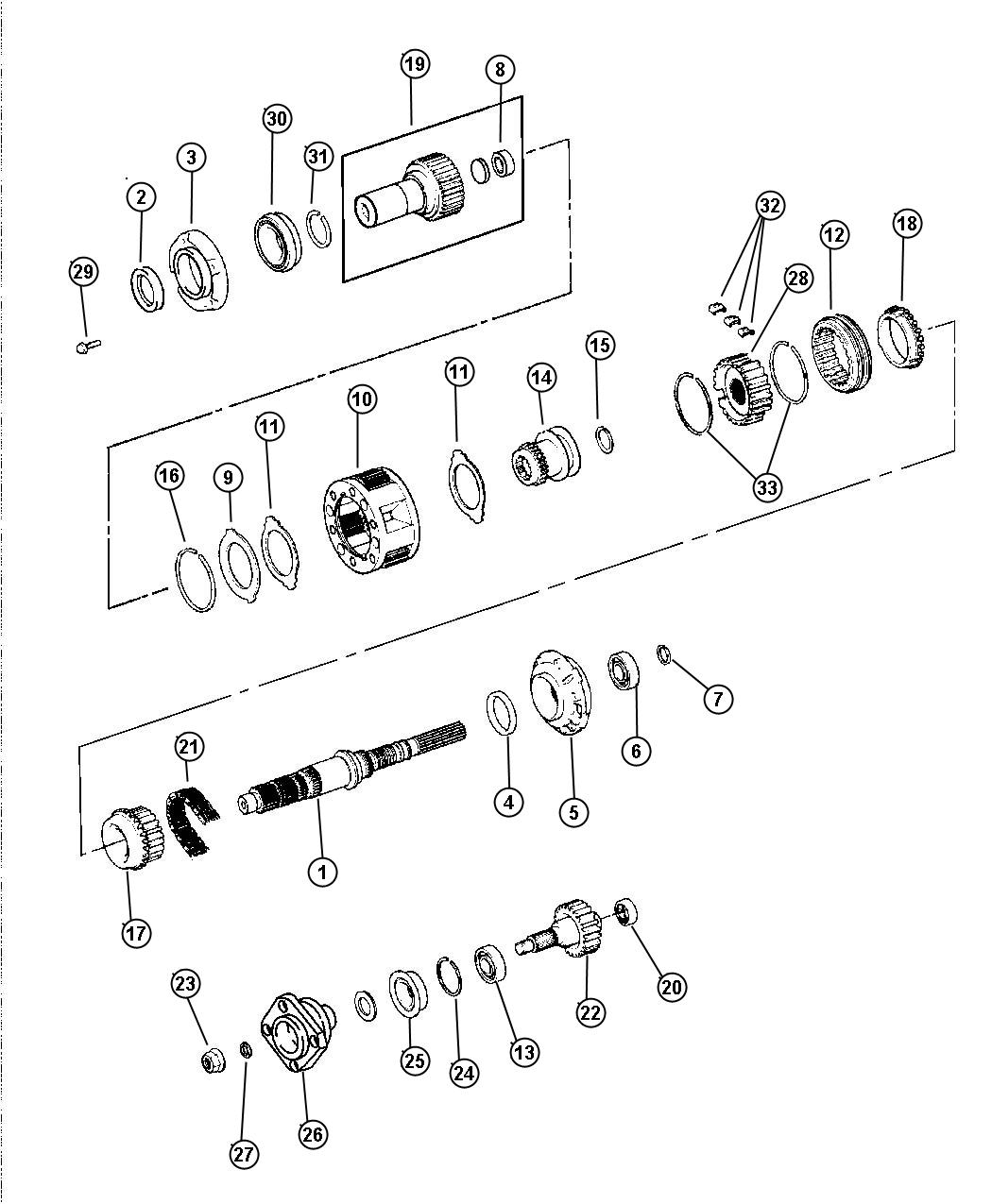 Diagram Gear Train (DHK) Shift on the Fly.. for your Dodge Ram 1500  