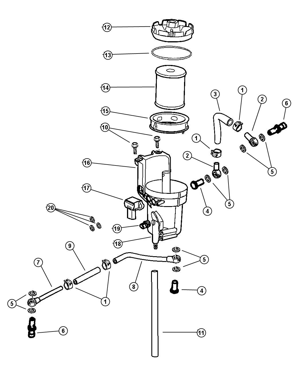 Diagram Air Fuel Control and Fuel Filter. for your Dodge Ram 3500  