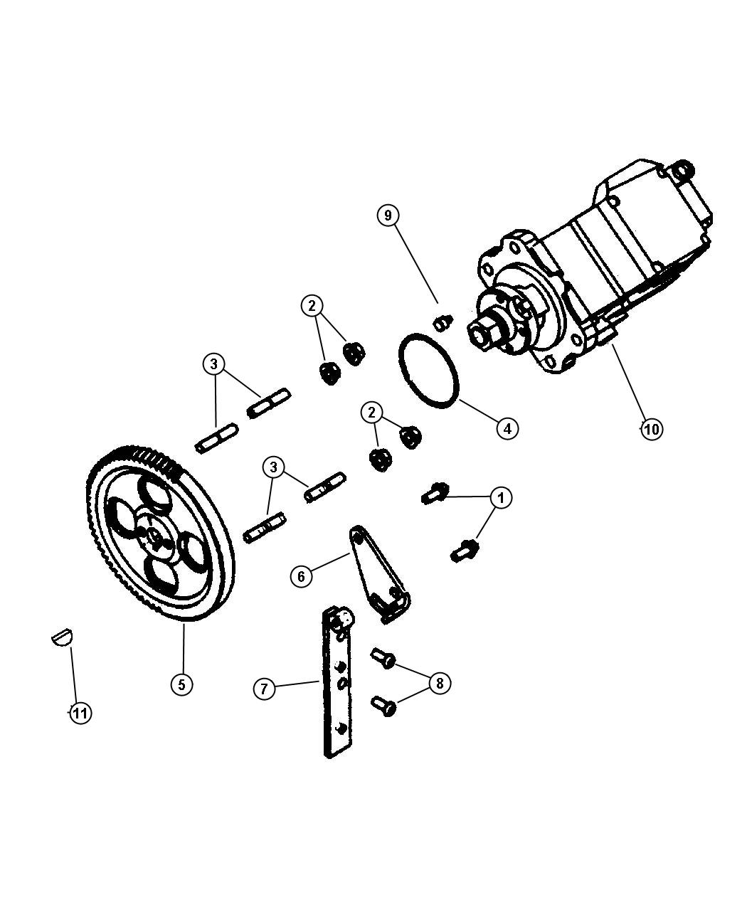 Diagram Fuel Injection Pump, 5.9L Diesel (ETC,ETH). for your Dodge Ram 2500  