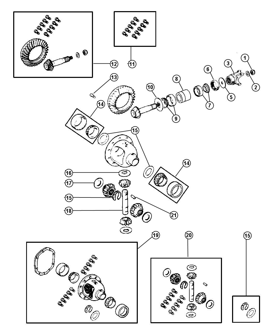 Diagram Differential, Front Axle Dana Model 44,BE 6. for your Dodge Ram 5500  