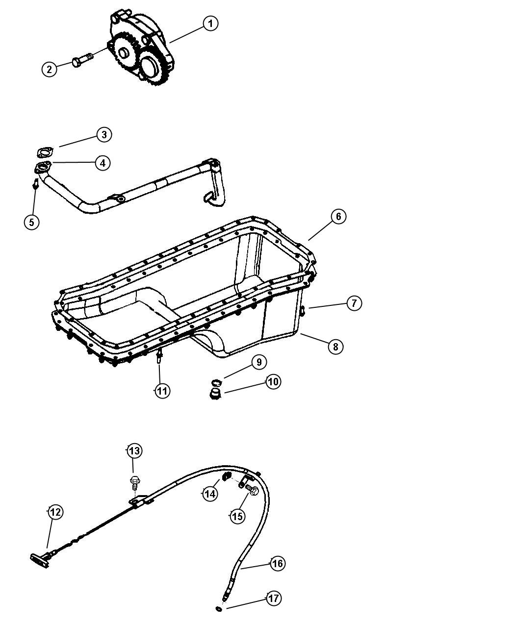 Diagram Engine Oiling, 5.9L Diesel (ETC,ETH). for your 2007 Dodge SPRINTER 3500   