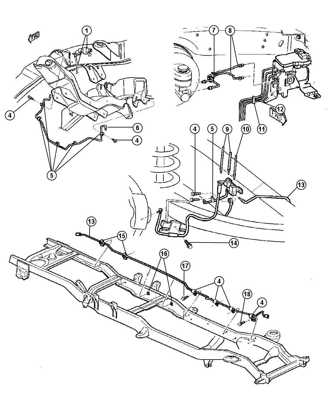 Diagram Lines And Hoses,Brake,Front and Chassis. for your 2004 Chrysler 300  M 