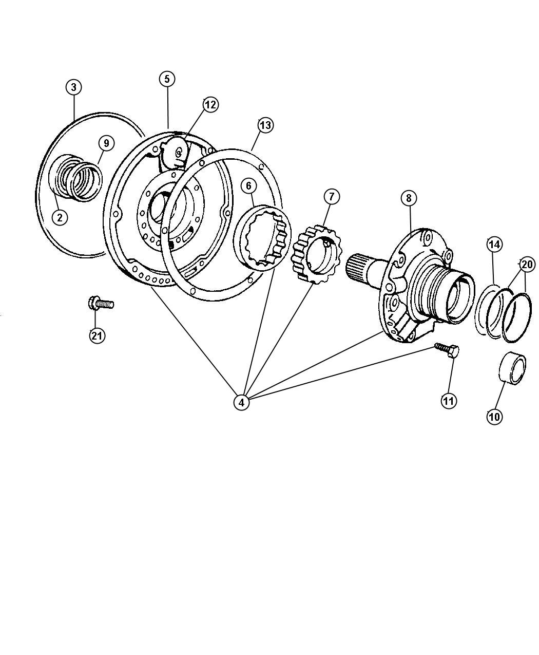 Full size assembly image of Pump, Oil with Reaction Shaft - 46RE [TRANSMISSION - 4-SPD. AUTOMATIC,46RE]. (1/1)