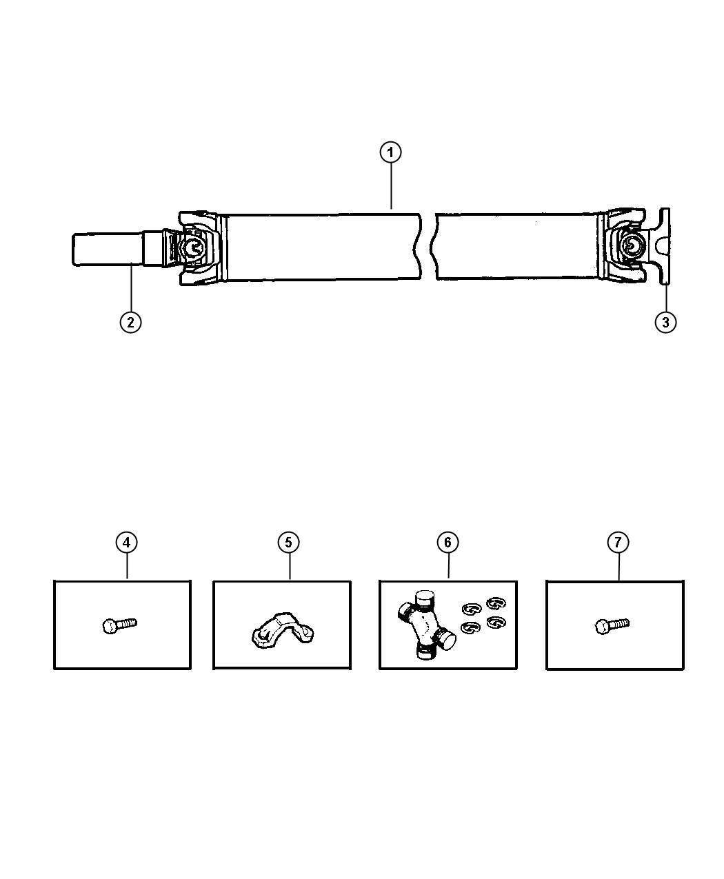 Diagram Shaft,Propeller,Rear,1 Piece,Body 31,33,BE 1,2,6,7. for your 2001 Dodge Ram 1500   