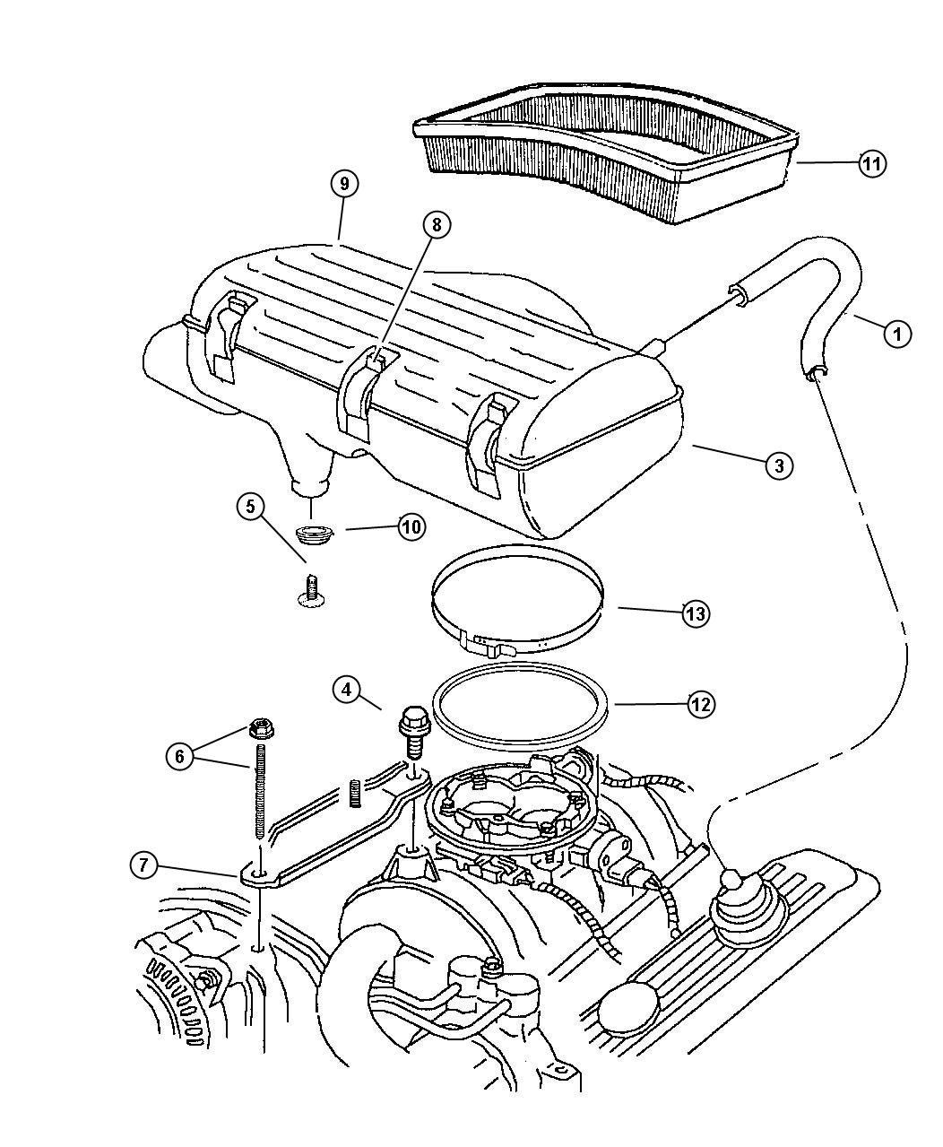 Diagram Air Cleaner. for your 2001 Chrysler 300  M 